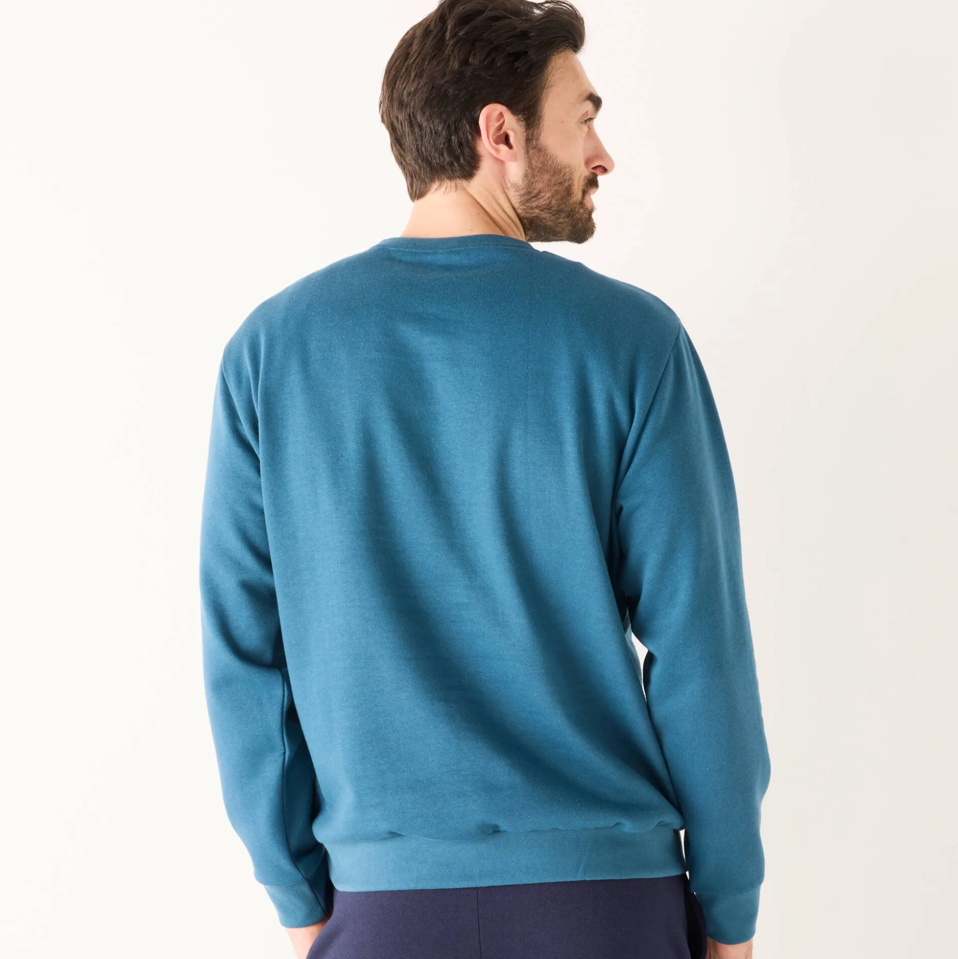 Sweater in molton met ronde hals