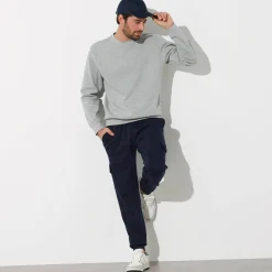 Sweater in molton met ronde hals