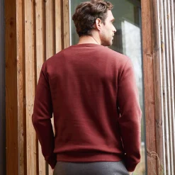 Sweater in molton met ronde hals