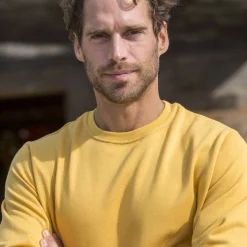 Sweater in molton met ronde hals