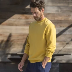 Sweater in molton met ronde hals