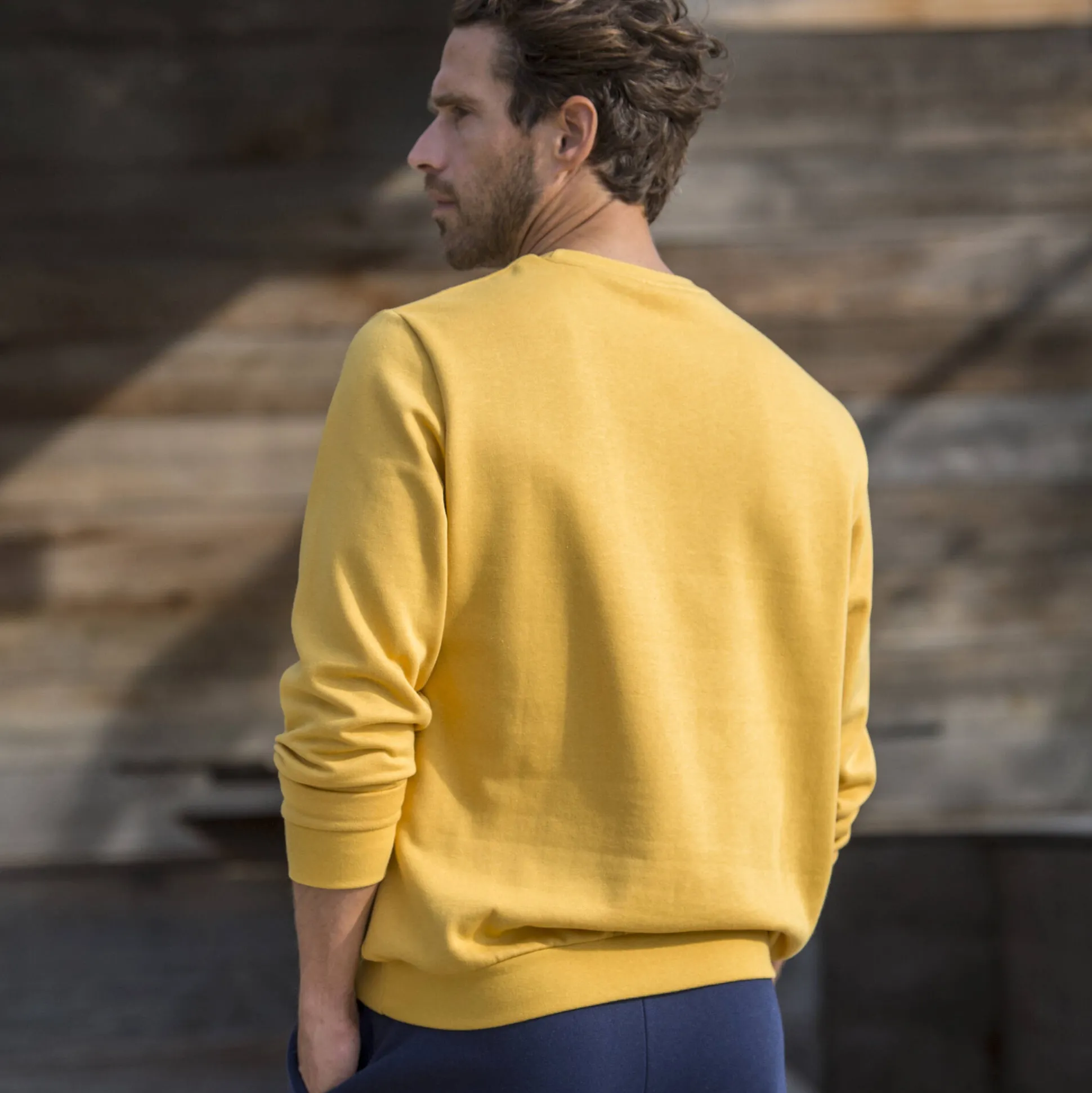 Sweater in molton met ronde hals