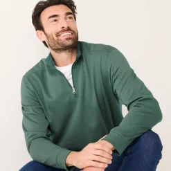 Sweater in molton met truckerskraag