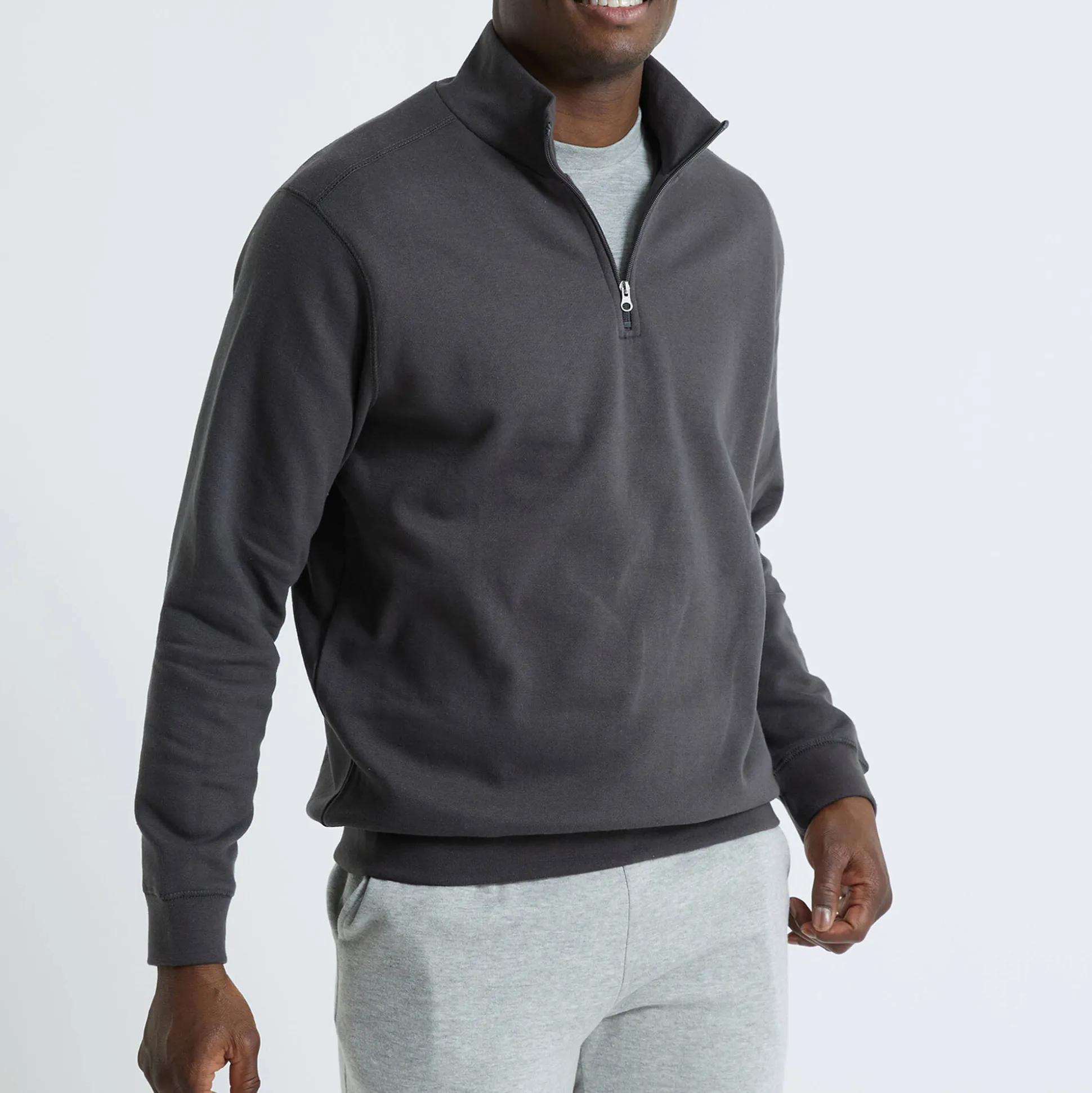 Sweater in molton met truckerskraag