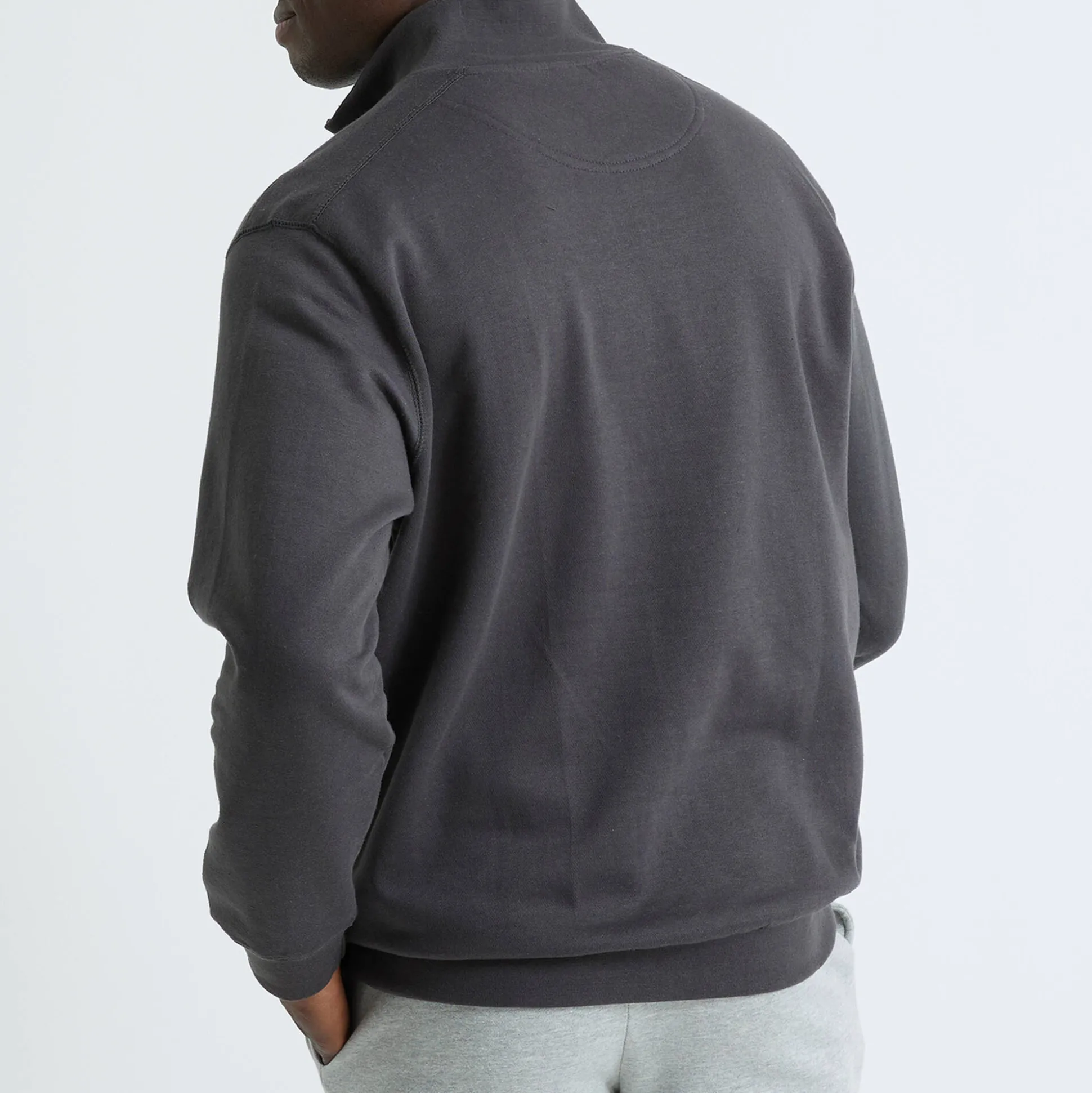 Sweater in molton met truckerskraag