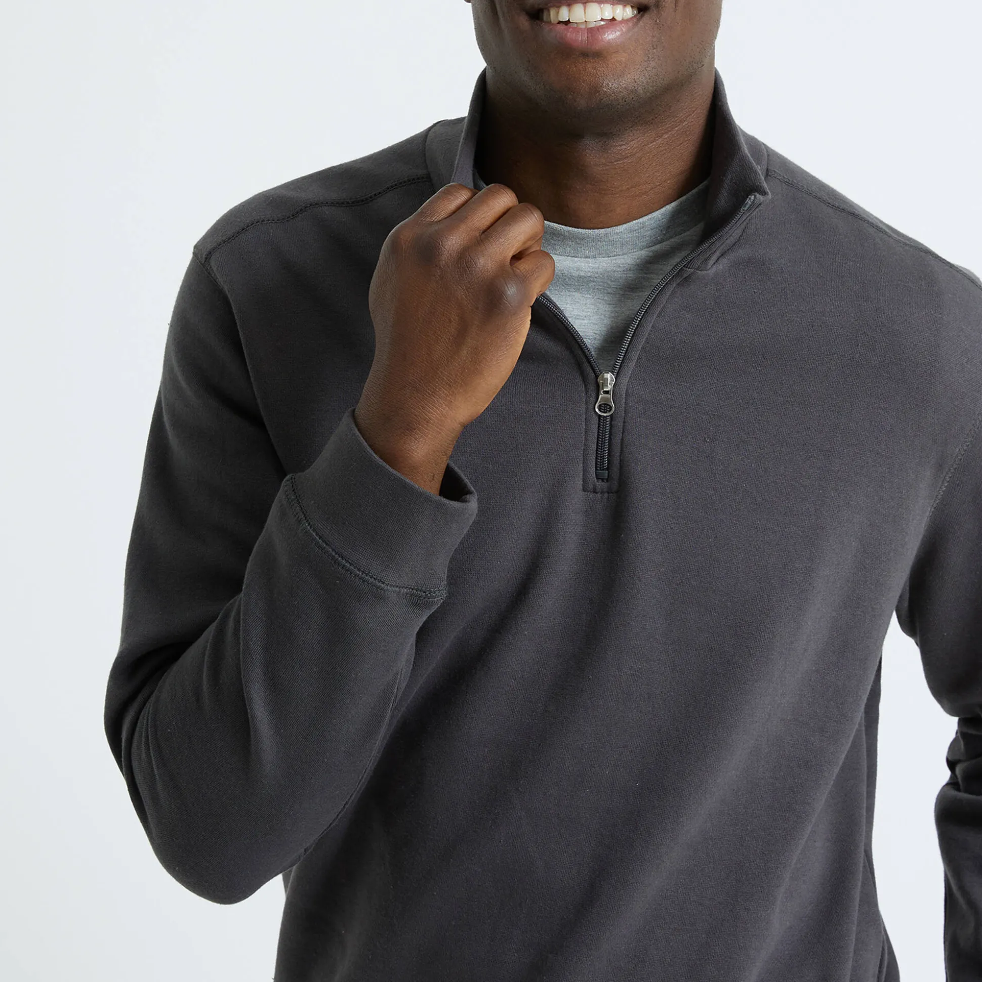 Sweater in molton met truckerskraag