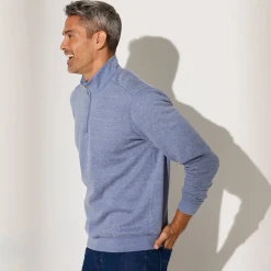 Sweater in molton met truckerskraag