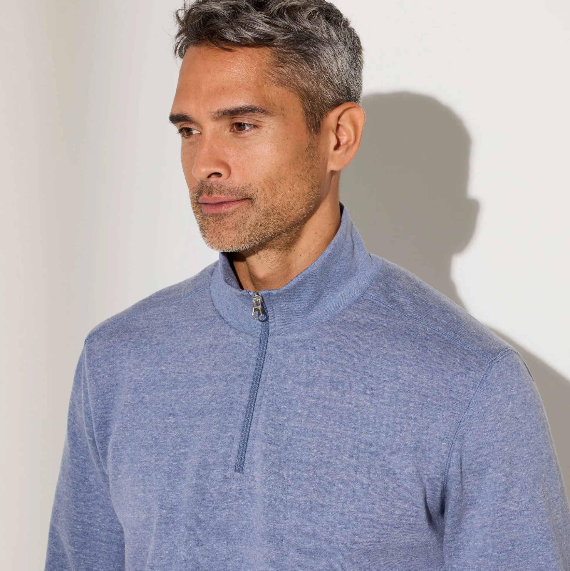 Sweater in molton met truckerskraag