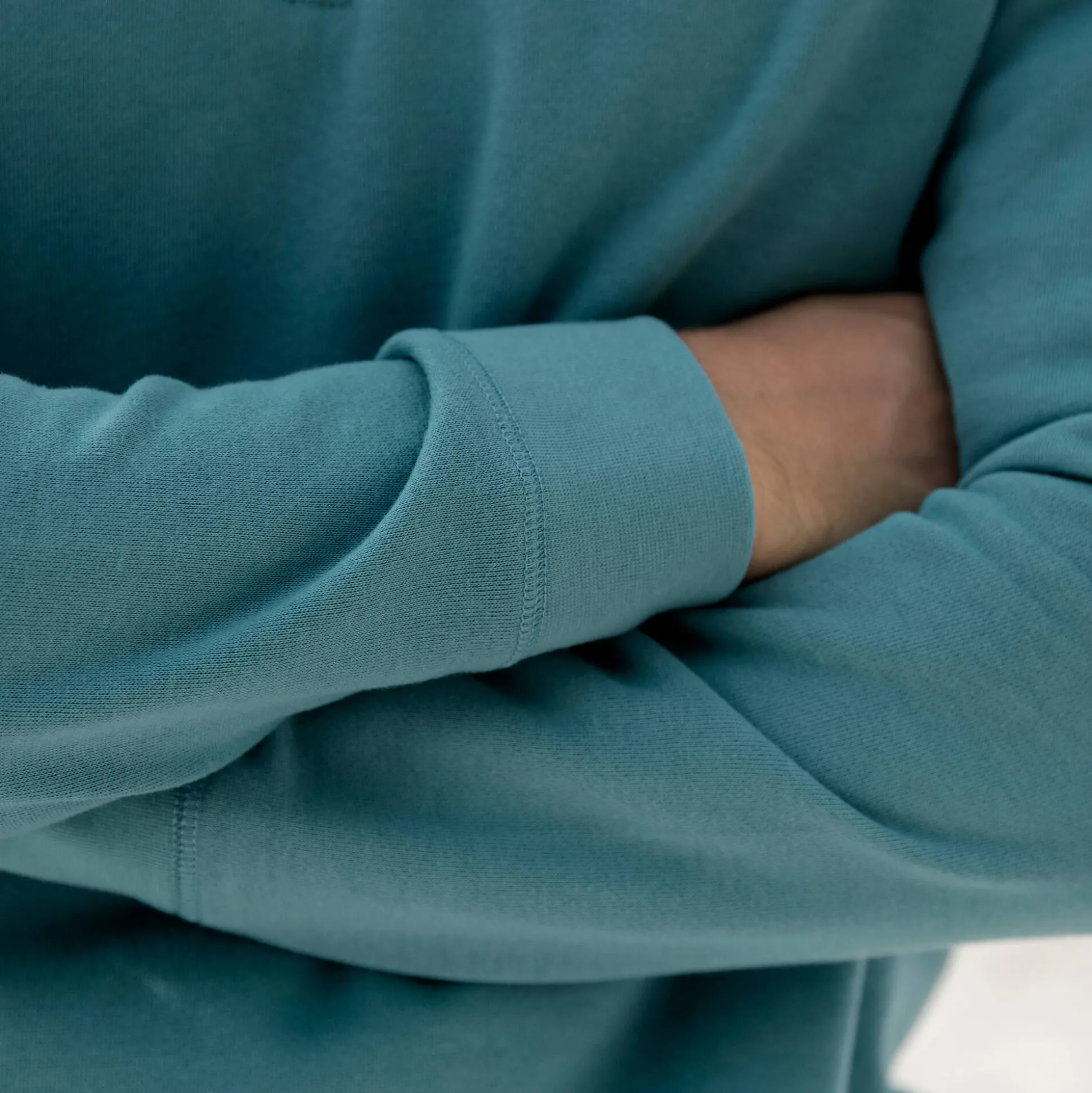Sweater in molton met truckerskraag
