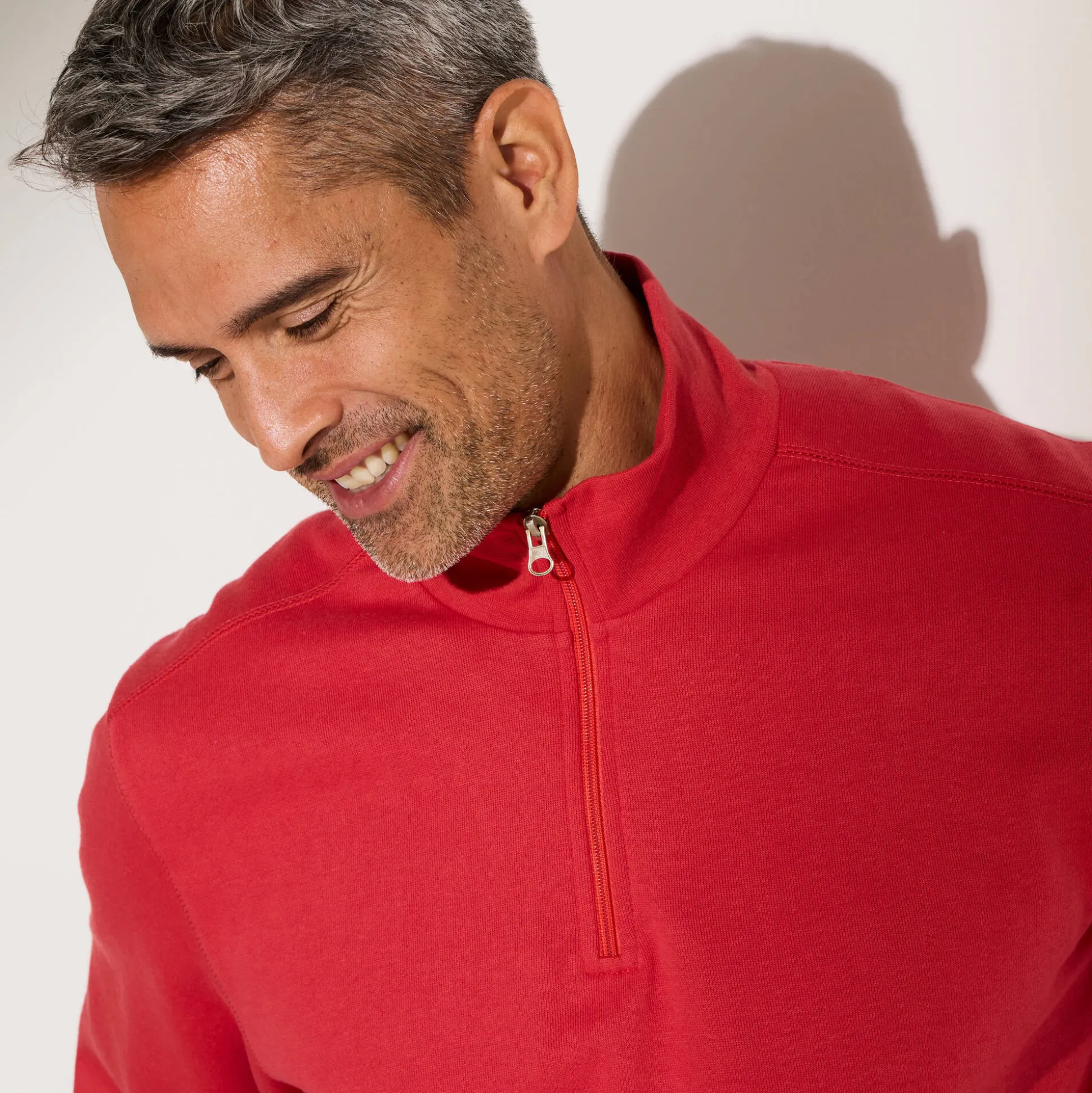 Sweater in molton met truckerskraag