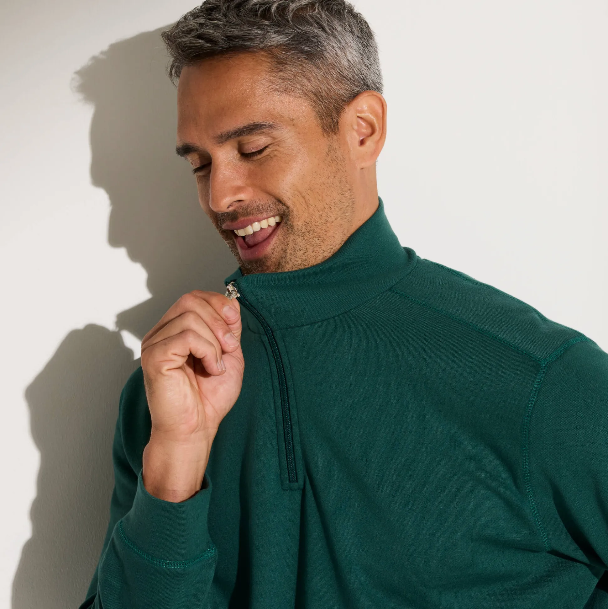 Sweater in molton met truckerskraag