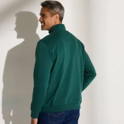 Sweater in molton met truckerskraag