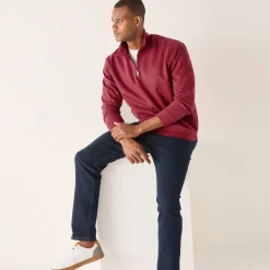 Sweater in molton met truckerskraag