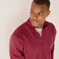 Sweater in molton met truckerskraag