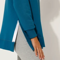 Sweater in molton met tunieklengte