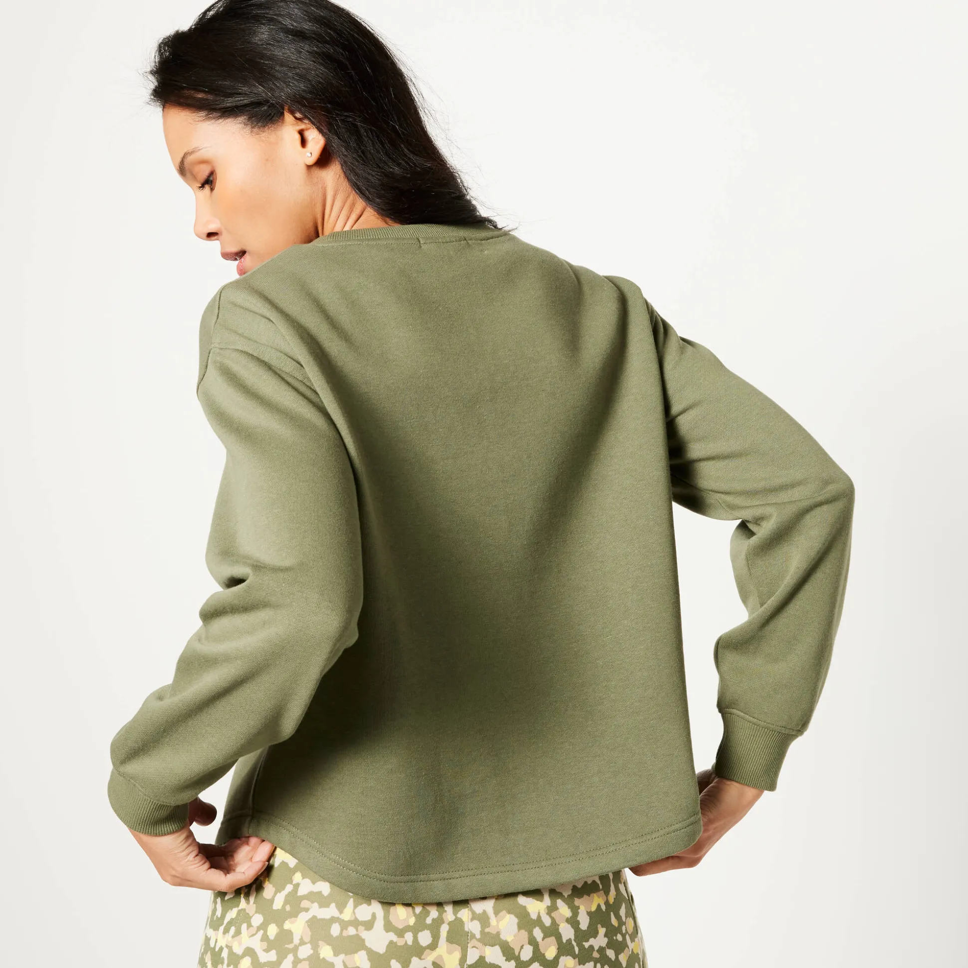 Sweater in molton, wijd volume
