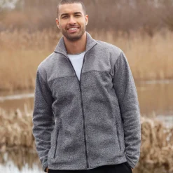 Sweater met opstaande ritskraag, tricot gevoerd met molton