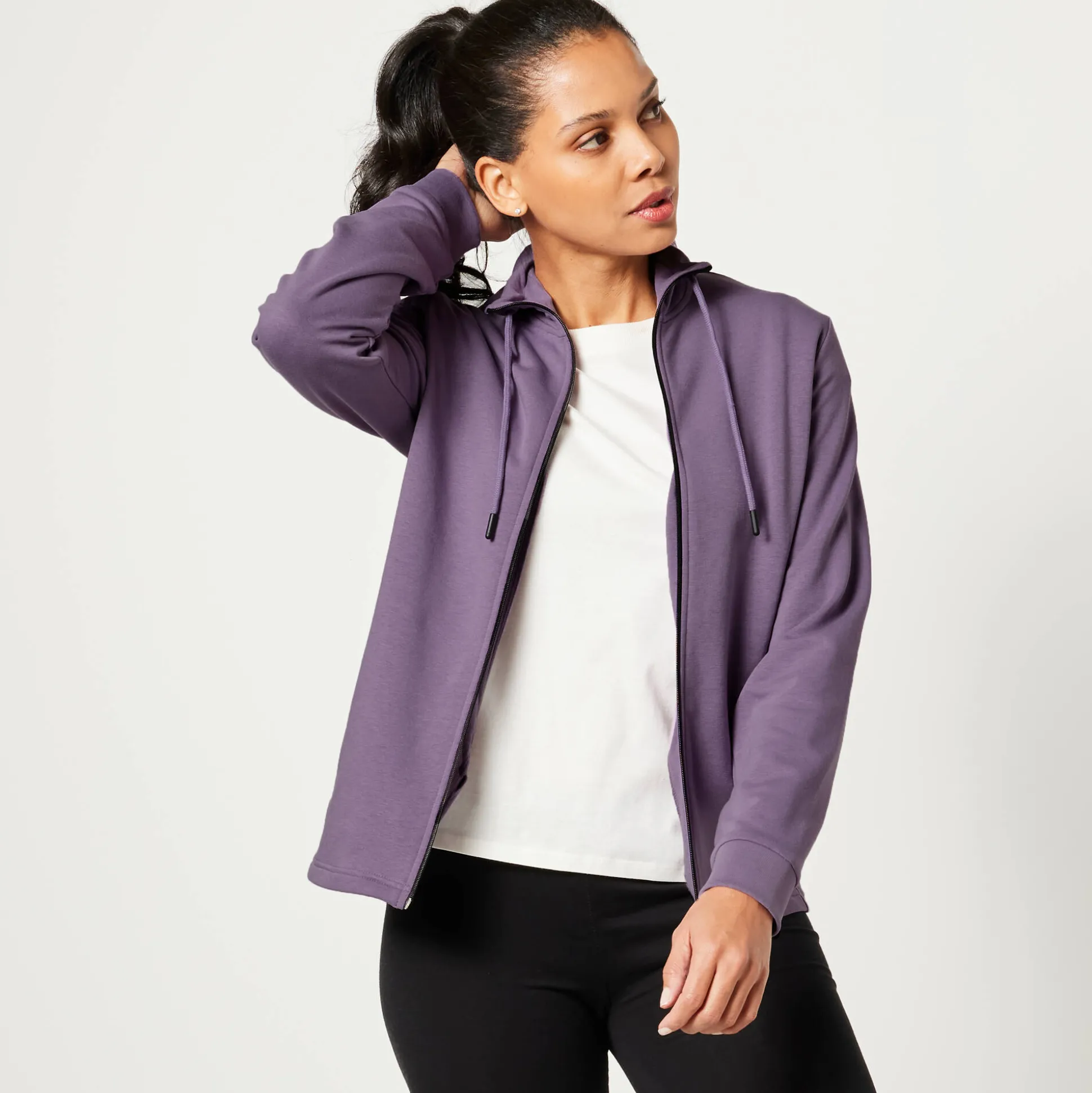 Sweater met rits, opstaande kraag