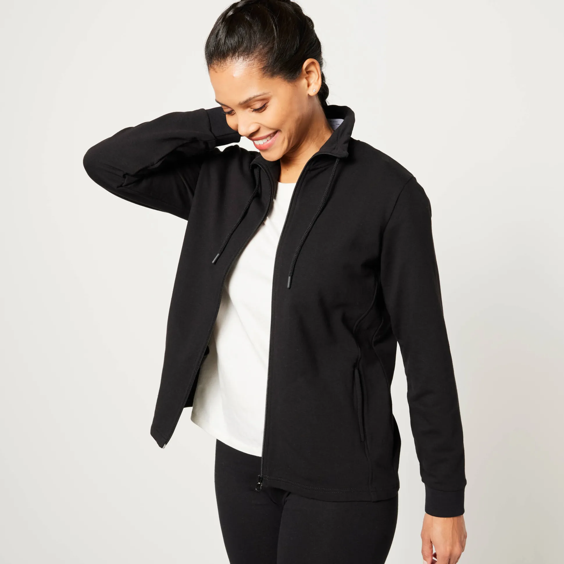 Sweater met rits, opstaande kraag