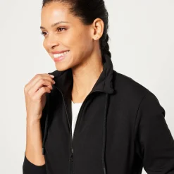Sweater met rits, opstaande kraag