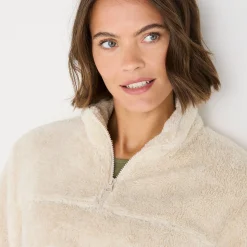 Sweater met rits, pluchetricot