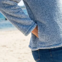 Sweater met rits, pluchetricot