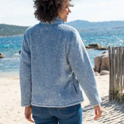 Sweater met rits, pluchetricot
