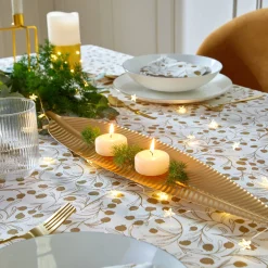 Tafeldecoratie, goudkleurig blad