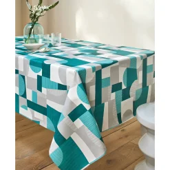 Tafellaken in toile cirée met duo patchwork print