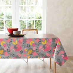 Tafellaken in toile cirée met bladerenprint