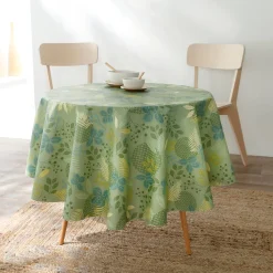 Tafellaken in toile cirée met bladerenprint