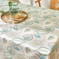 Tafellaken in toile cirée, bladerenprint