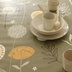 Tafellaken in toile cirée met paardenbloemmotief