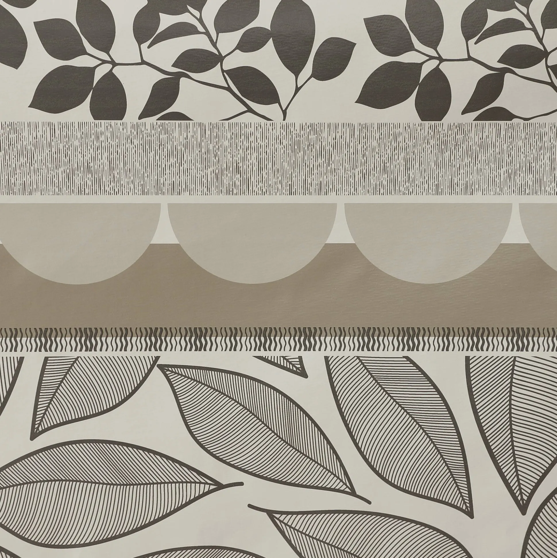 Tafellaken in toile cirée met bladeren- en tafellopereffect