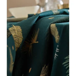 Tafellaken met goudkleurige bladerenprint