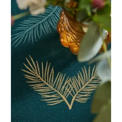 Tafellaken met goudkleurige bladerenprint