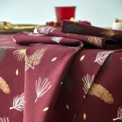 Tafellaken met goudkleurige bladerenprint