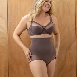 Tailleslip in tricot en corrigerende tule