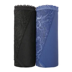 Tangaslip met hoge taille in microvezel en rekbare kant - set van 2
