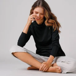 Thermisch T-shirt met opstaand kraagje - lange mouwen