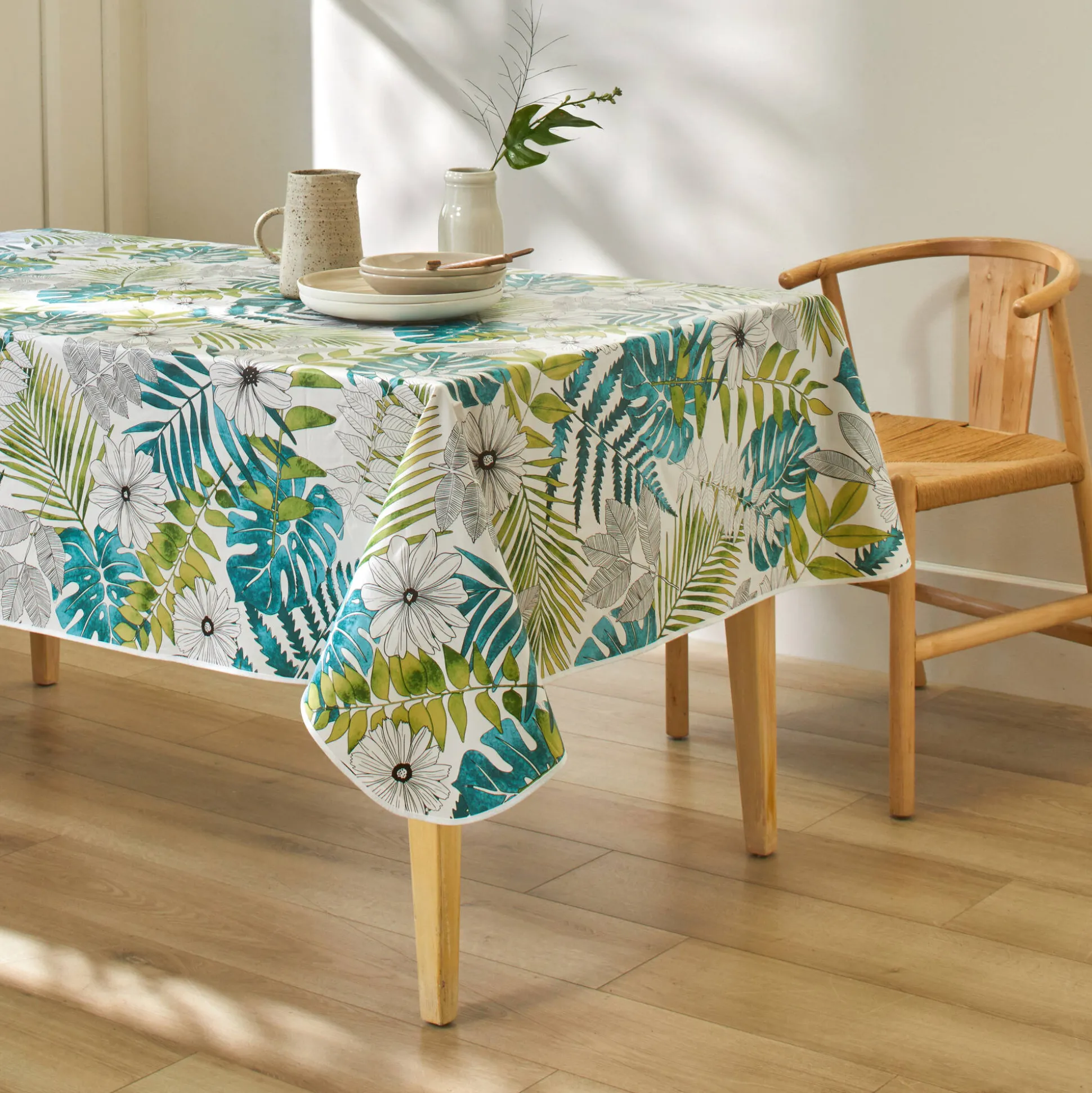 Toile cirée met Tropical print