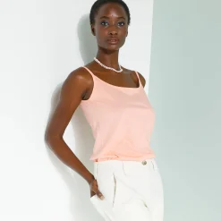 Topje met smalle bandjes in katoen