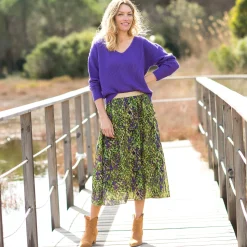 Trui in loose model met V-hals, patenttricot met zachte touch
