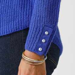 Trui in patenttricot met uitlopend model met zachte touch
