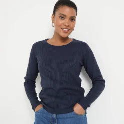 Trui in ribtricot met ronde hals