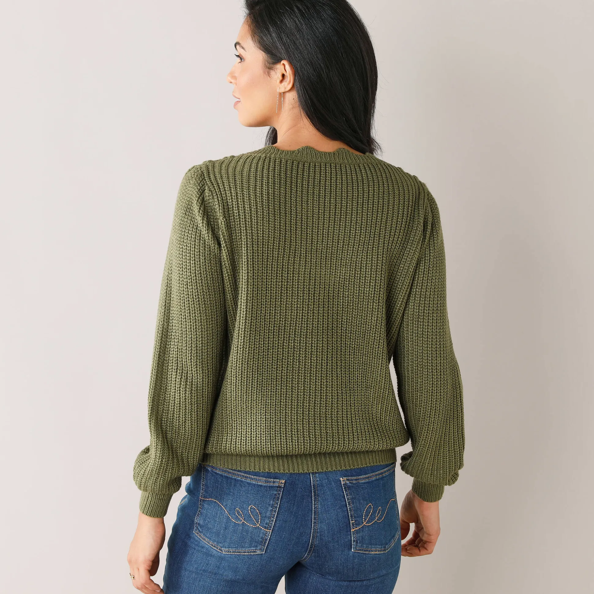 Trui met ajourdetails, pareltricot