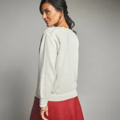 Trui met boothals, fantasietricot