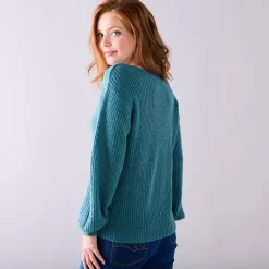 Trui met boothals, patenttricot met zachte touch