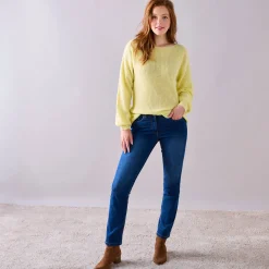 Trui met boothals, patenttricot met zachte touch