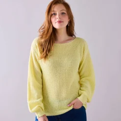 Trui met boothals, patenttricot met zachte touch